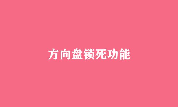 方向盘锁死功能