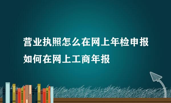 营业执照怎么在网上年检申报如何在网上工商年报