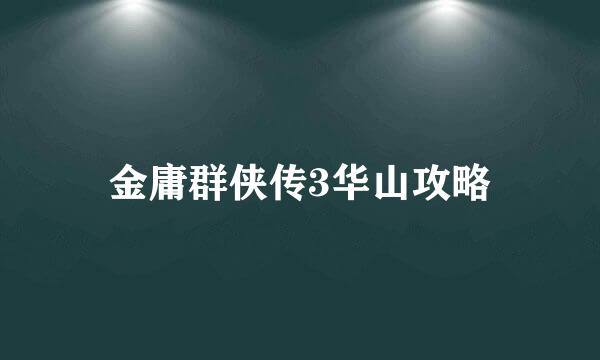 金庸群侠传3华山攻略