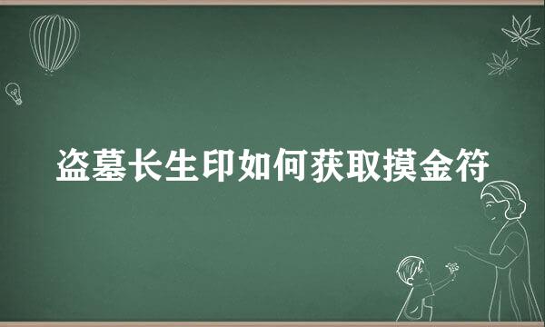 盗墓长生印如何获取摸金符