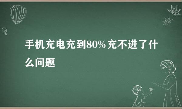 手机充电充到80%充不进了什么问题