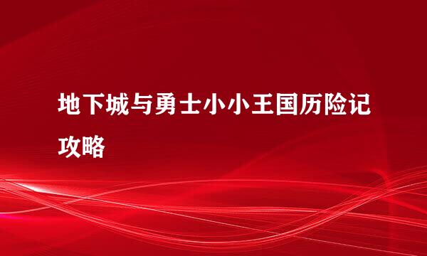 地下城与勇士小小王国历险记攻略