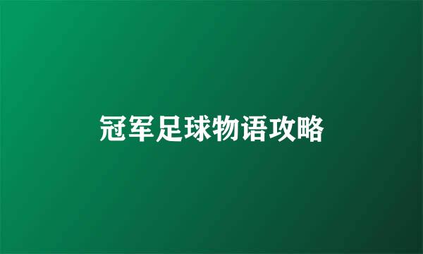 冠军足球物语攻略