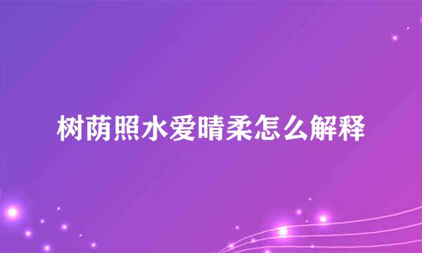 树荫照水爱晴柔怎么解释