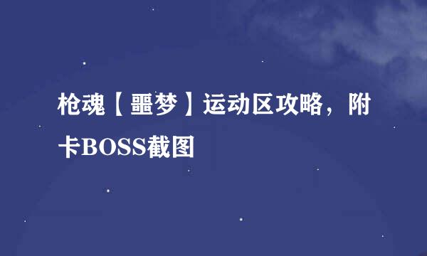 枪魂【噩梦】运动区攻略，附卡BOSS截图