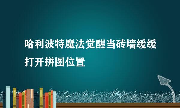 哈利波特魔法觉醒当砖墙缓缓打开拼图位置