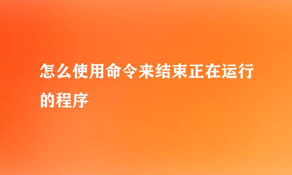 怎么使用命令来结束正在运行的程序