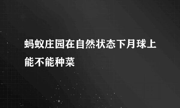 蚂蚁庄园在自然状态下月球上能不能种菜