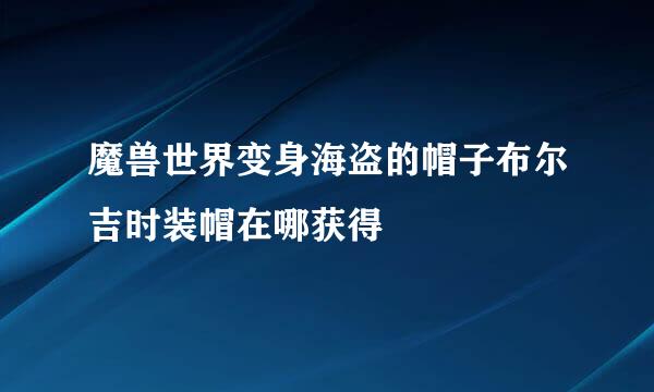 魔兽世界变身海盗的帽子布尔吉时装帽在哪获得