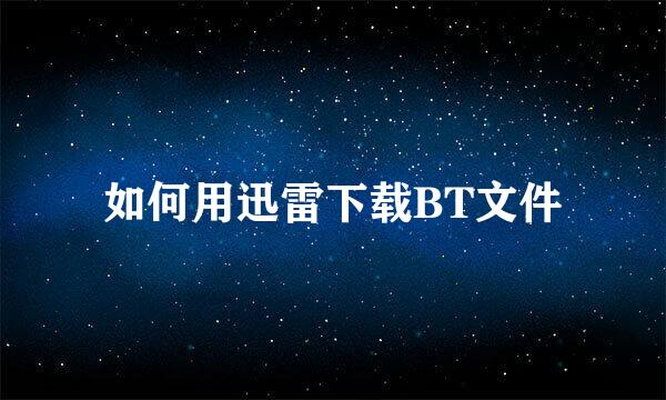 如何用迅雷下载BT文件