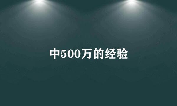 中500万的经验