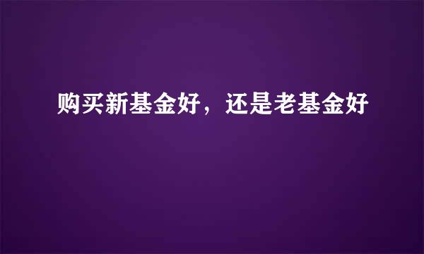 购买新基金好，还是老基金好