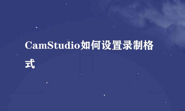 CamStudio如何设置录制格式