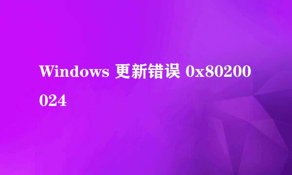 Windows 更新错误 0x80200024