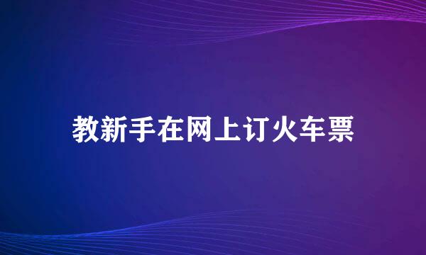 教新手在网上订火车票