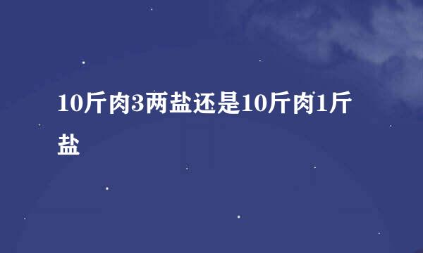 10斤肉3两盐还是10斤肉1斤盐