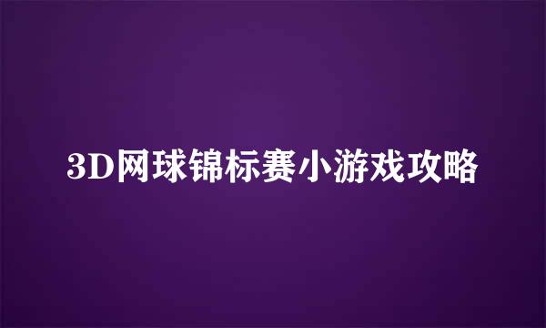 3D网球锦标赛小游戏攻略