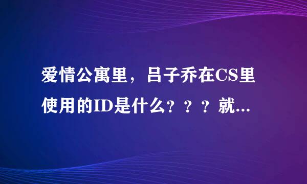 爱情公寓里，吕子乔在CS里使用的ID是什么？？？就是辣个超长的！