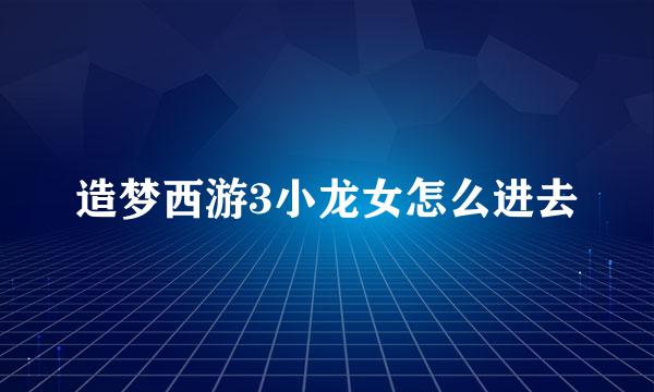 造梦西游3小龙女怎么进去