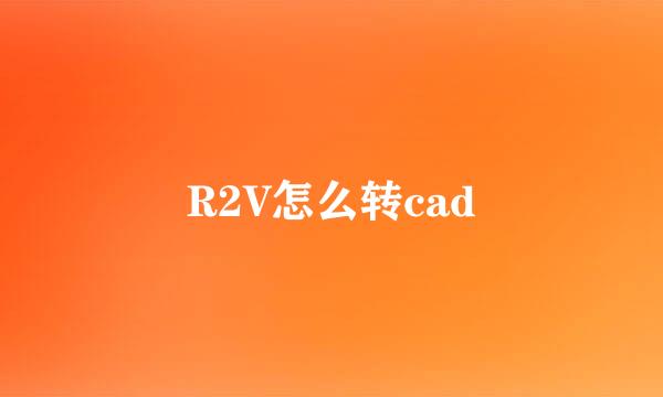 R2V怎么转cad