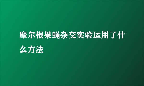 摩尔根果蝇杂交实验运用了什么方法