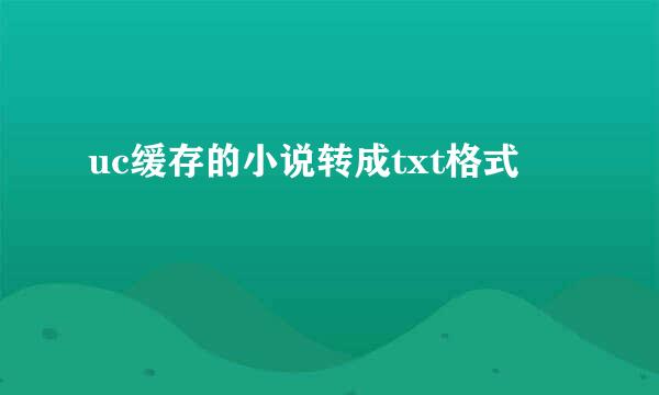 uc缓存的小说转成txt格式