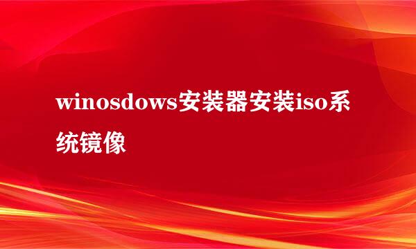 winosdows安装器安装iso系统镜像