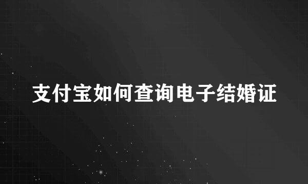 支付宝如何查询电子结婚证