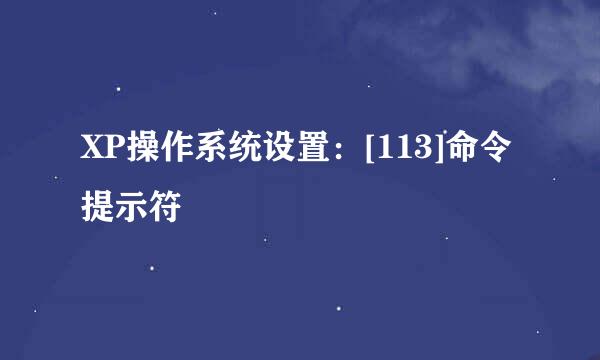 XP操作系统设置：[113]命令提示符