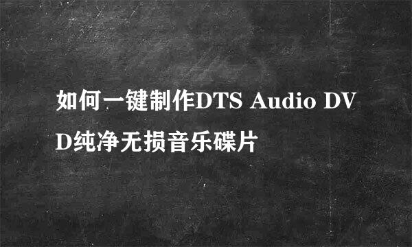 如何一键制作DTS Audio DVD纯净无损音乐碟片