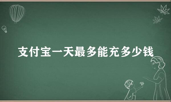 支付宝一天最多能充多少钱