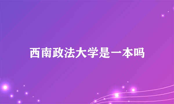 西南政法大学是一本吗