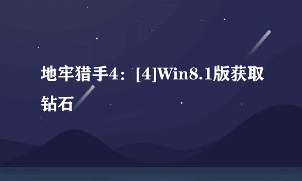 地牢猎手4：[4]Win8.1版获取钻石