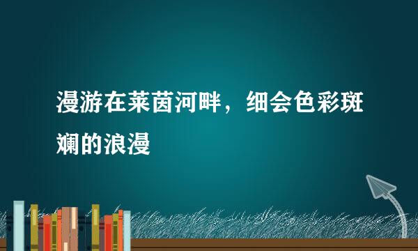 漫游在莱茵河畔，细会色彩斑斓的浪漫