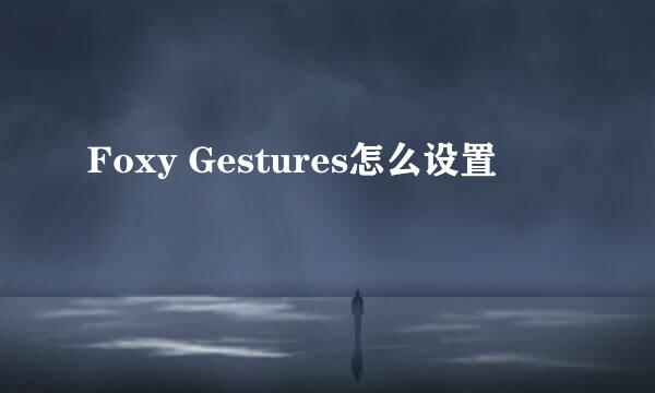 Foxy Gestures怎么设置