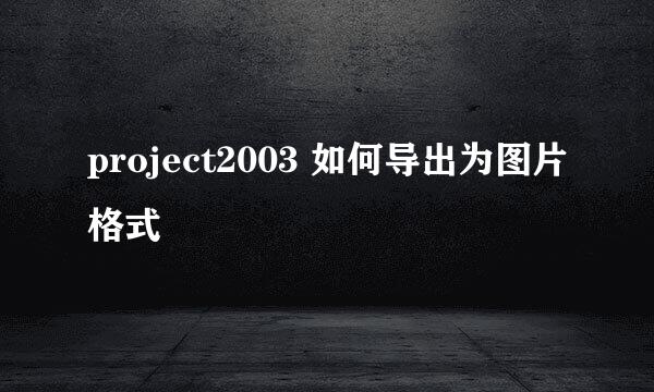 project2003 如何导出为图片格式