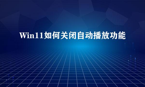 Win11如何关闭自动播放功能