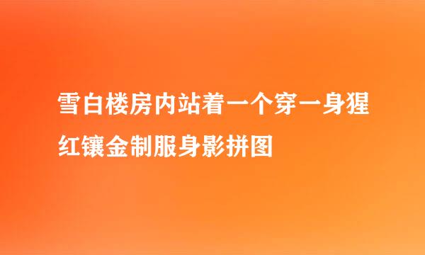 雪白楼房内站着一个穿一身猩红镶金制服身影拼图