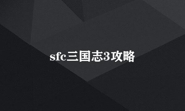 sfc三国志3攻略