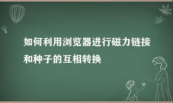 如何利用浏览器进行磁力链接和种子的互相转换