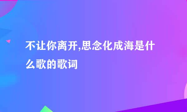 不让你离开,思念化成海是什么歌的歌词