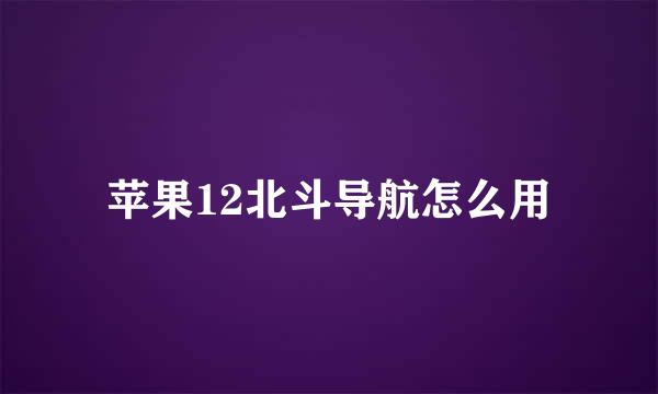 苹果12北斗导航怎么用