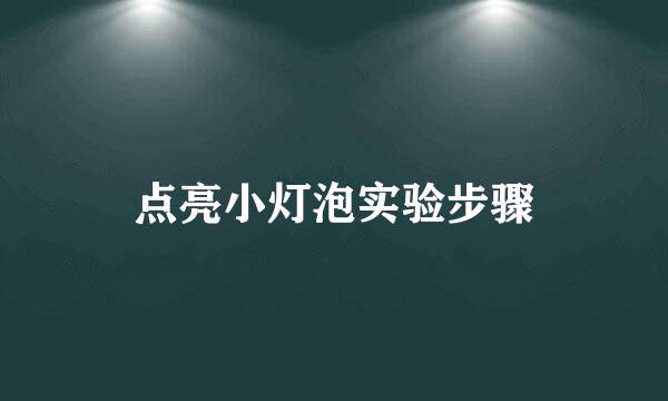 点亮小灯泡实验步骤