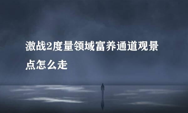 激战2度量领域富养通道观景点怎么走