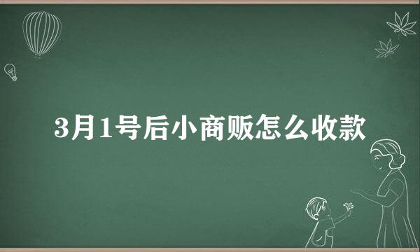 3月1号后小商贩怎么收款