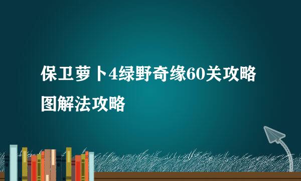 保卫萝卜4绿野奇缘60关攻略图解法攻略