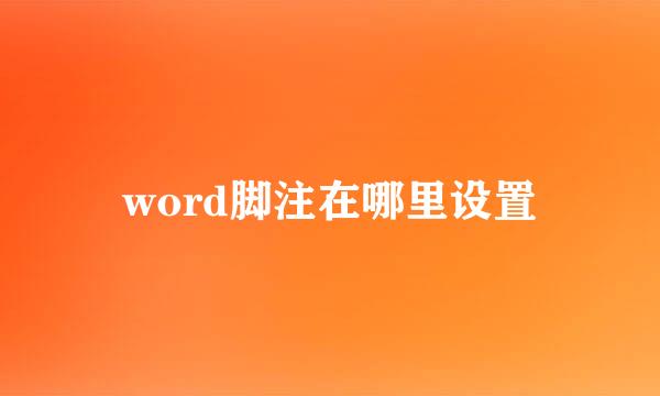 word脚注在哪里设置