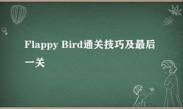 Flappy Bird通关技巧及最后一关