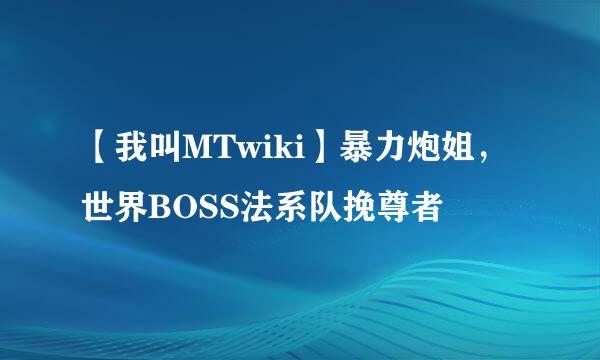 【我叫MTwiki】暴力炮姐，世界BOSS法系队挽尊者