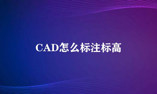 CAD怎么标注标高